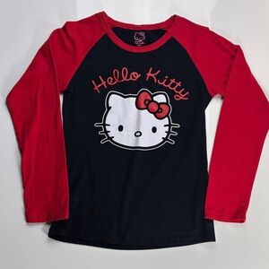 Vintage 2010 Hello Kitty Red and Black Long Sleeve Shirt